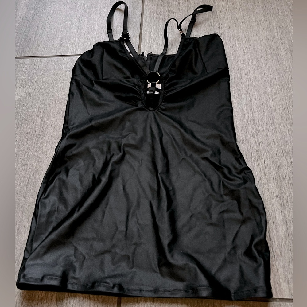 Strappy shiny spandex dress